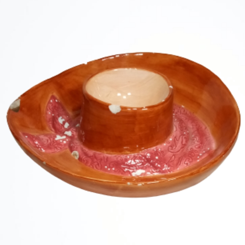 Chip & Dip Sombrero Ceramic Fiestaware Style Bowl